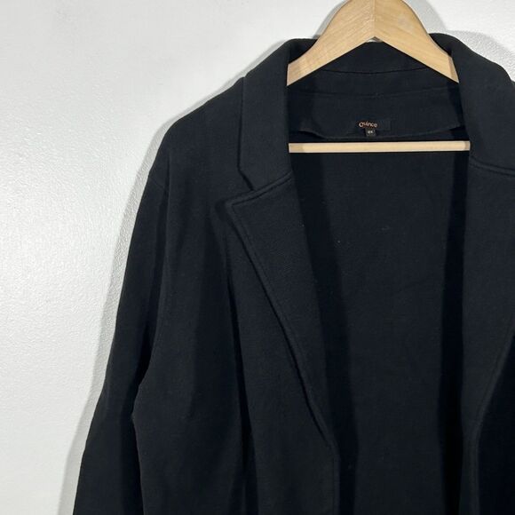 Quince Sweater Jacket Size 2x Black Open Front Pockets Knit Women Basic Piece - Picture 2 of 5